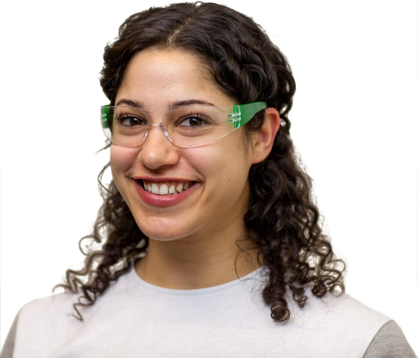SAFE HANDLER BISON LIFE – Paquete de 24 pares de gafas de seguridad con patillas verdes con lente transparente, ANSI Z87, resistentes a impactos y