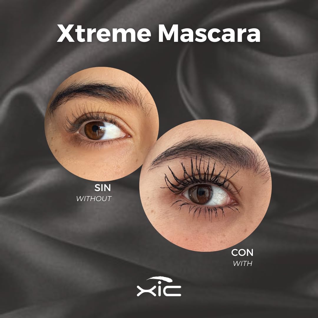 XiC Glam. Máscara negra intensa, no baja las pestañas, resistente al sudor, máscara impermeable especial para ejercicios y extracciones. Sin grumos.