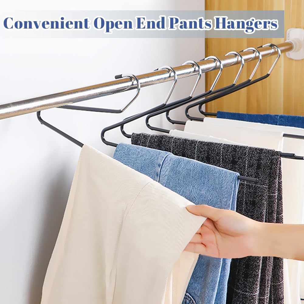 Cezoyx Paquete de 30 perchas para pantalones con extremos abiertos, perchas antideslizantes para clóset multifuncionales para pantalones, jeans,
