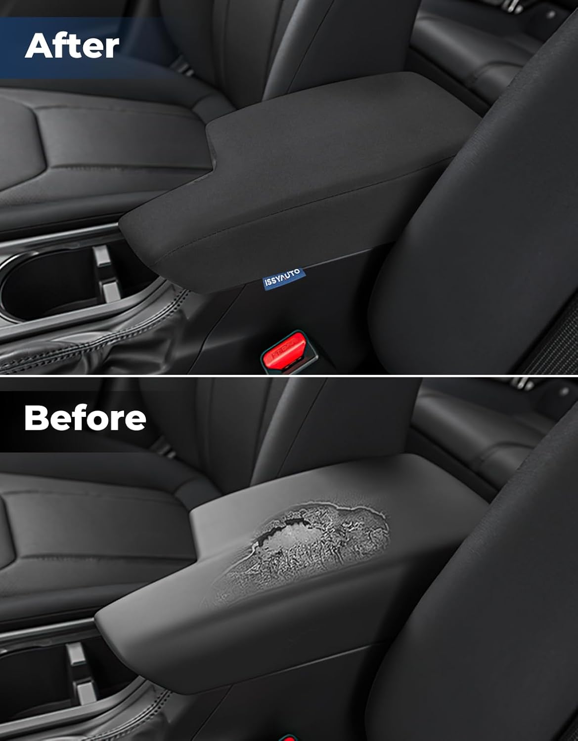 ISSYAUTO Funda de consola central compatible con Subaru Crosstrek 2018-2023Impreza 2017-2023, cubierta de tapa de reposabrazos de neopreno para