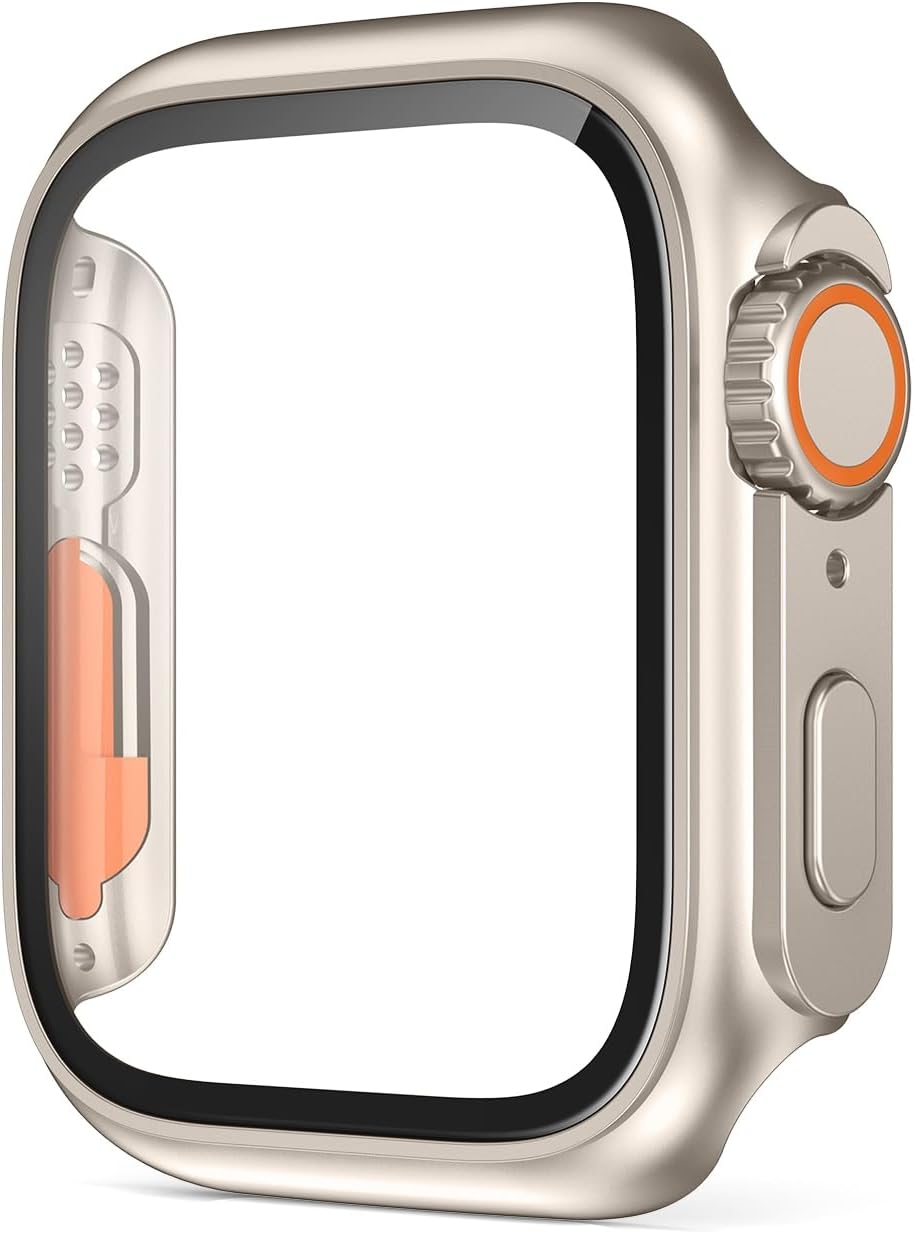 VBWVA Funda firme de PC para carcasa Apple Watch de 1.772 in, 1.614 in, 1.732 in, 1.575 in, 1.654 in, 1.496 in, apariencia de vidrio, actualización