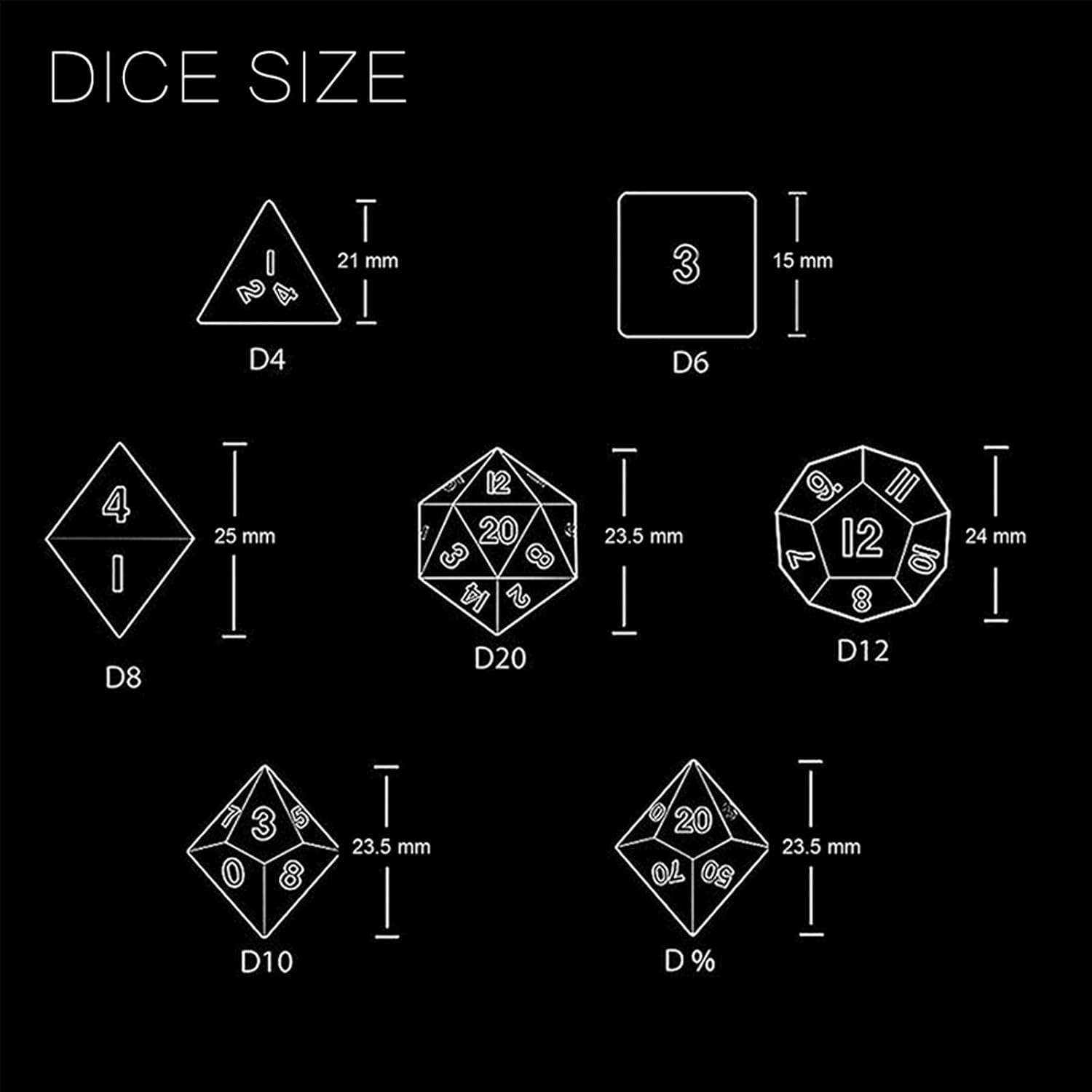 NC – Juego de dados sintéticos de turquesa con 7 piezas de D&D, juego de dados de poliedarl DND, se puede vender por separado, más opciones, bolsa