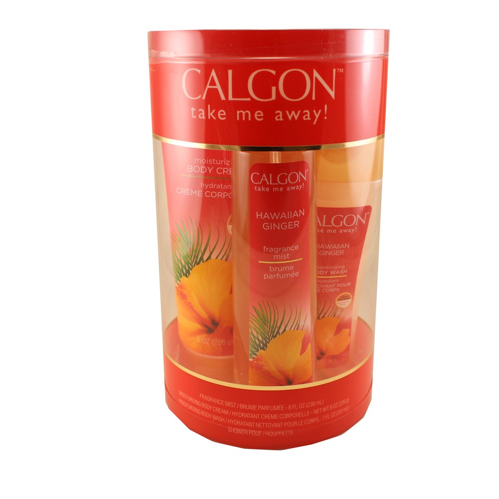 Calgon Caja de regalo de 4 piezas para el cuidado corporal de jengibre hawaiano