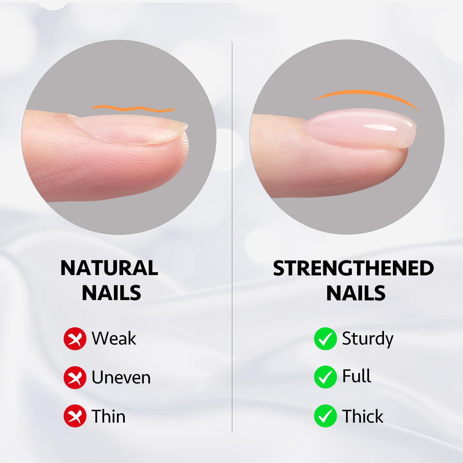 GAOY Gel constructor para uñas, fortalecedor de uñas de 0.6 fl oz en una botella, gel duro para extensión de uñas, gel UV de larga duración, 1726