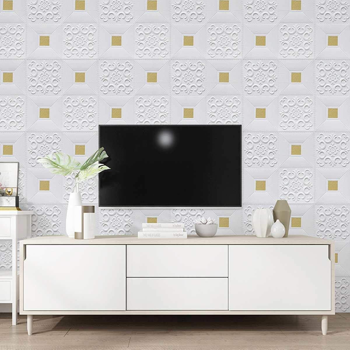 Cozylkx Paneles de pared de espuma 3D para despegar y pegar, cubre 5.2 pies cuadrados, papel tapiz decorativo autoadhesivo para decoración de pared