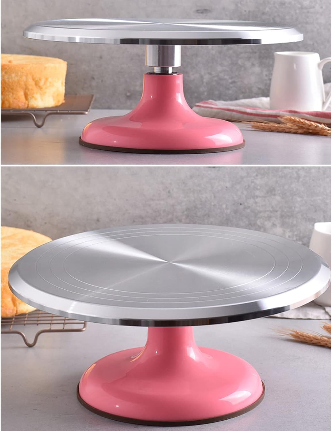 Soporte redondo de aluminio giratorio para decoración de tartas de 10 pulgadas, soporte giratorio para decoración de pasteles para el hogar,