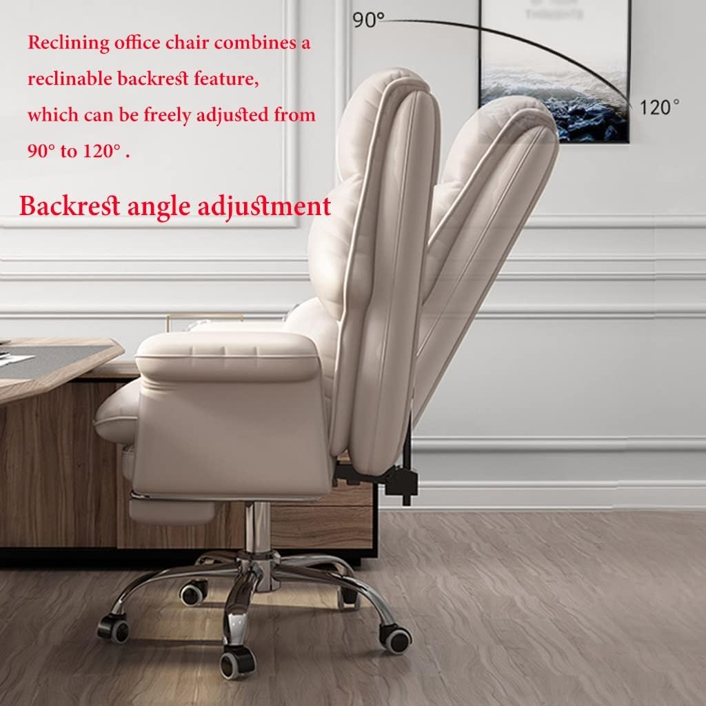Silla de oficina en casa, ergonómica, sillas de tareas con ruedas, silla de escritorio de piel sintética, silla ejecutiva con altura ajustable