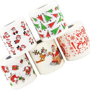 Didiseaon 5 rollos de papel higiénico navideño divertido papel higiénico de Navidad impreso suministros de fiesta Feliz árbol de Navidad, Didiseaon 5 rollos de papel higiénico navideño divertido papel higiénico de Navidad impreso suministros de fiesta Feliz árbol de Navidad,