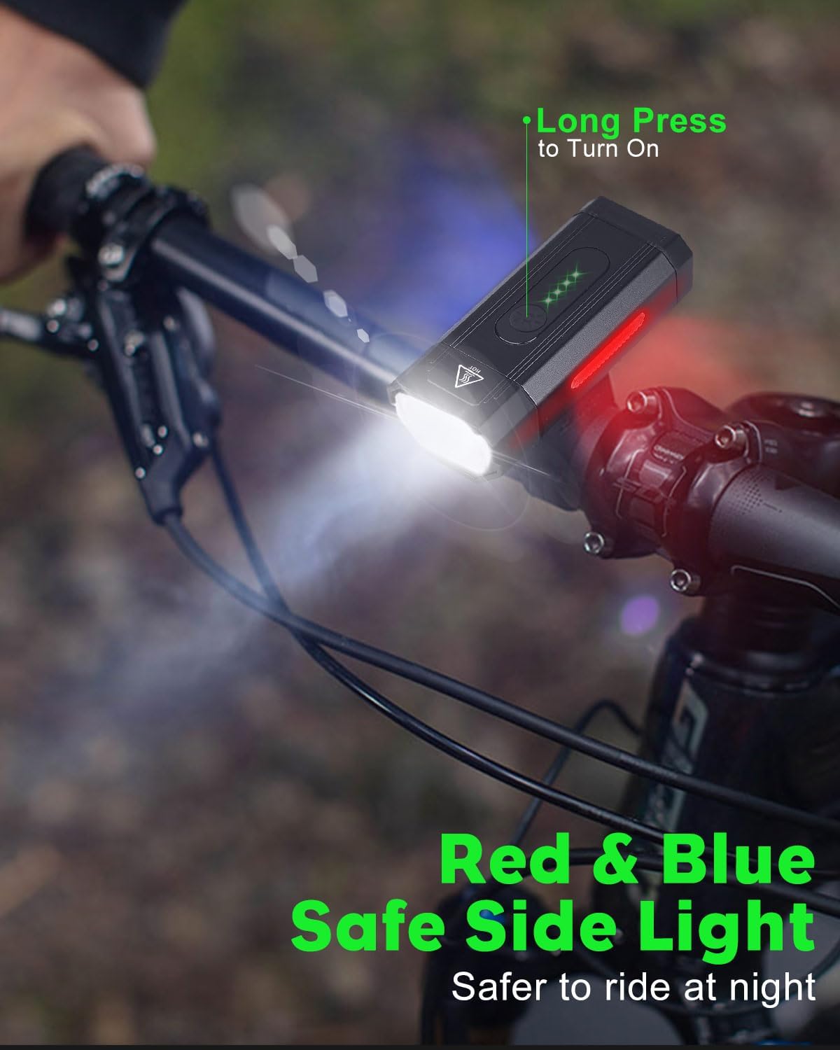 Victoper Bike Lights, High Lumen LED Dirt Bike Lights for Night Riding, Rechargeable Bike Light Front and Back, Mountain Bicycle Lights Set Front