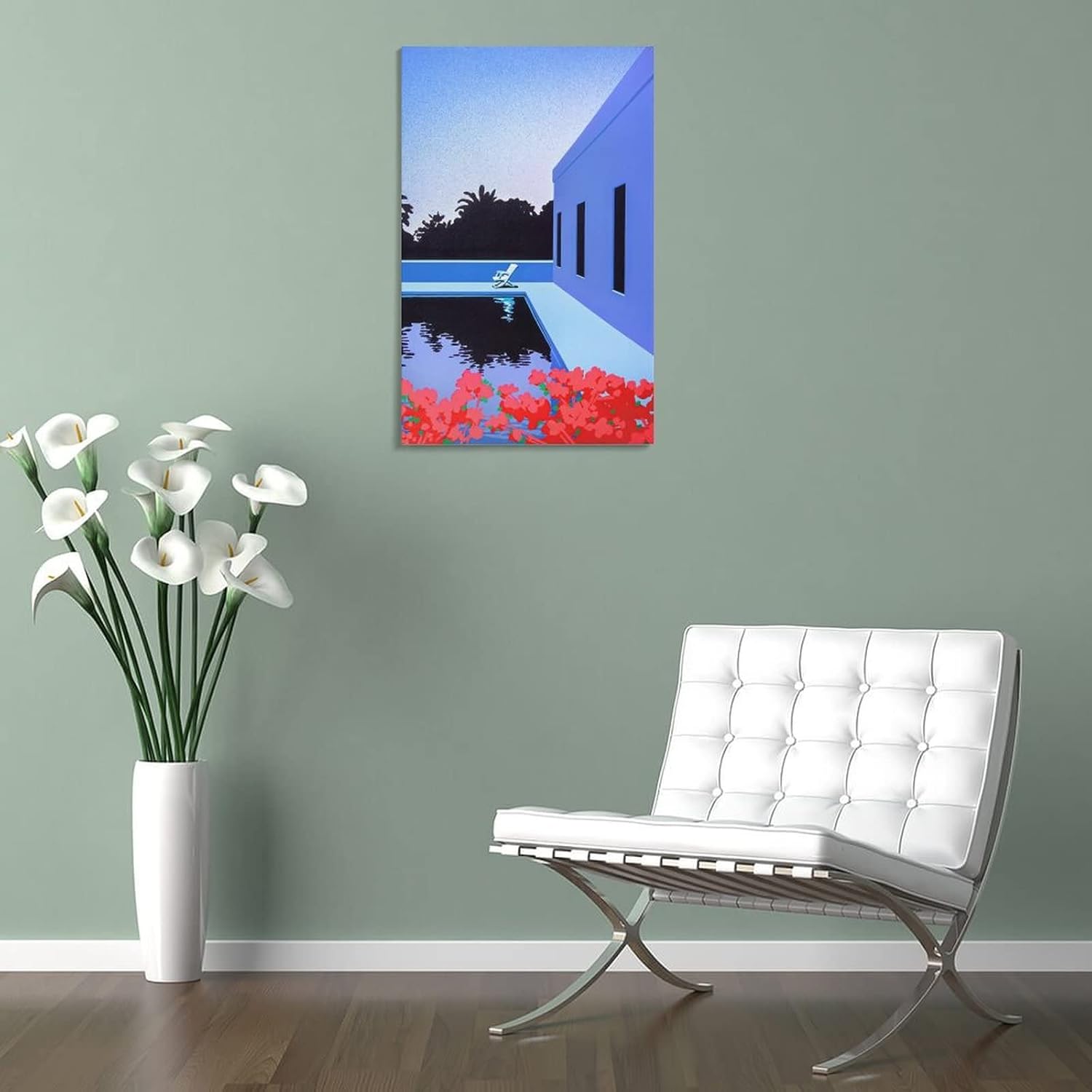 Hiroshi Nagai – Arte de pared – Pinturas de paisajes tropicales modernos y surrealistas, póster de 2 obras de arte, póster impreso para pared,