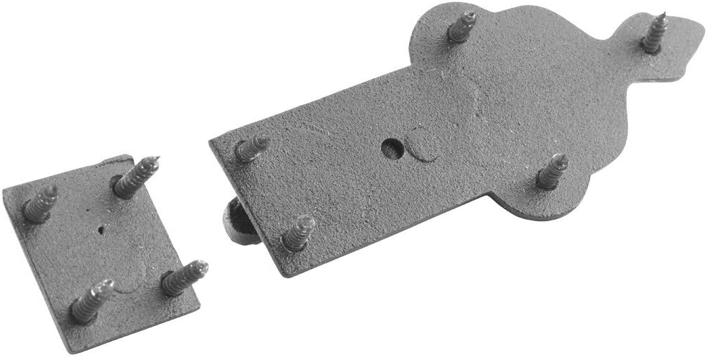 Renovators Supply Manufacturing Pestillo deslizante 3 34 pulgadas. Perno deslizante estilo punta de bola de hierro forjado negro con accesorios de