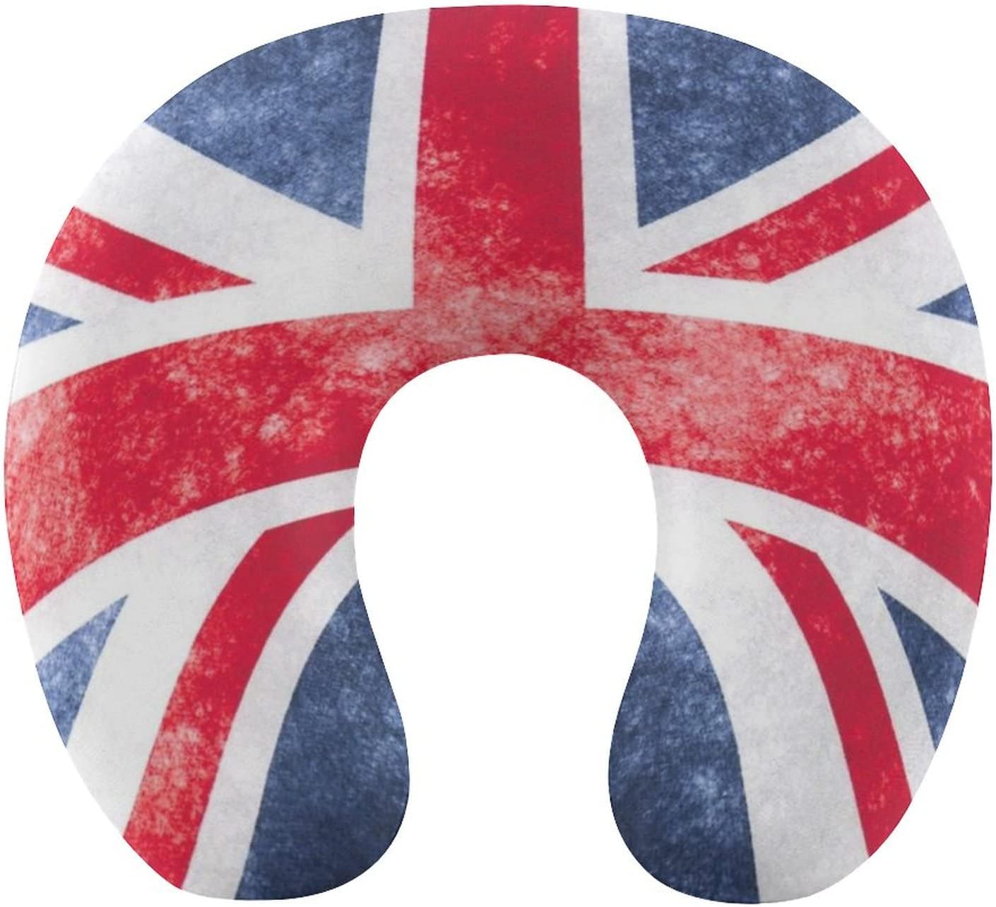 CTOITLKF Almohada de viaje, almohada de cuello con bandera británica vintage de Union Jack para viajar, almohada de apoyo portátil de espuma