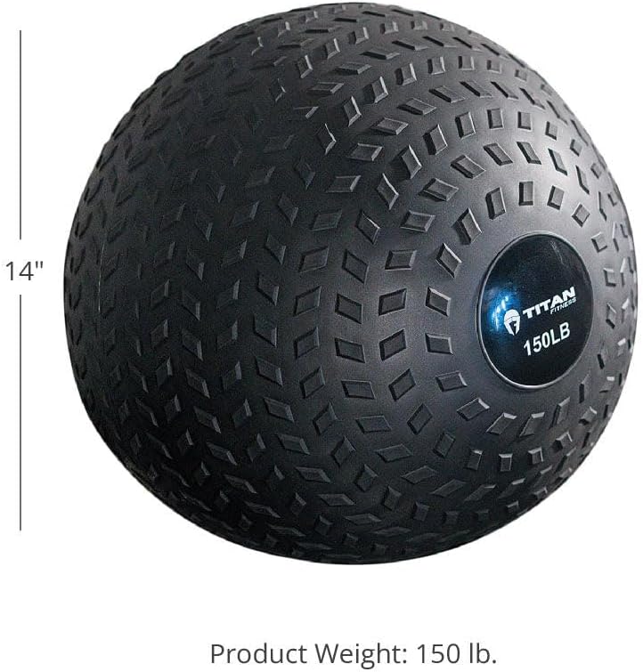 Titan Fitness Pelota de goma de golpe, rebote muerto, entrenamiento con pesas lanzar, atrapar, golpear, girar
