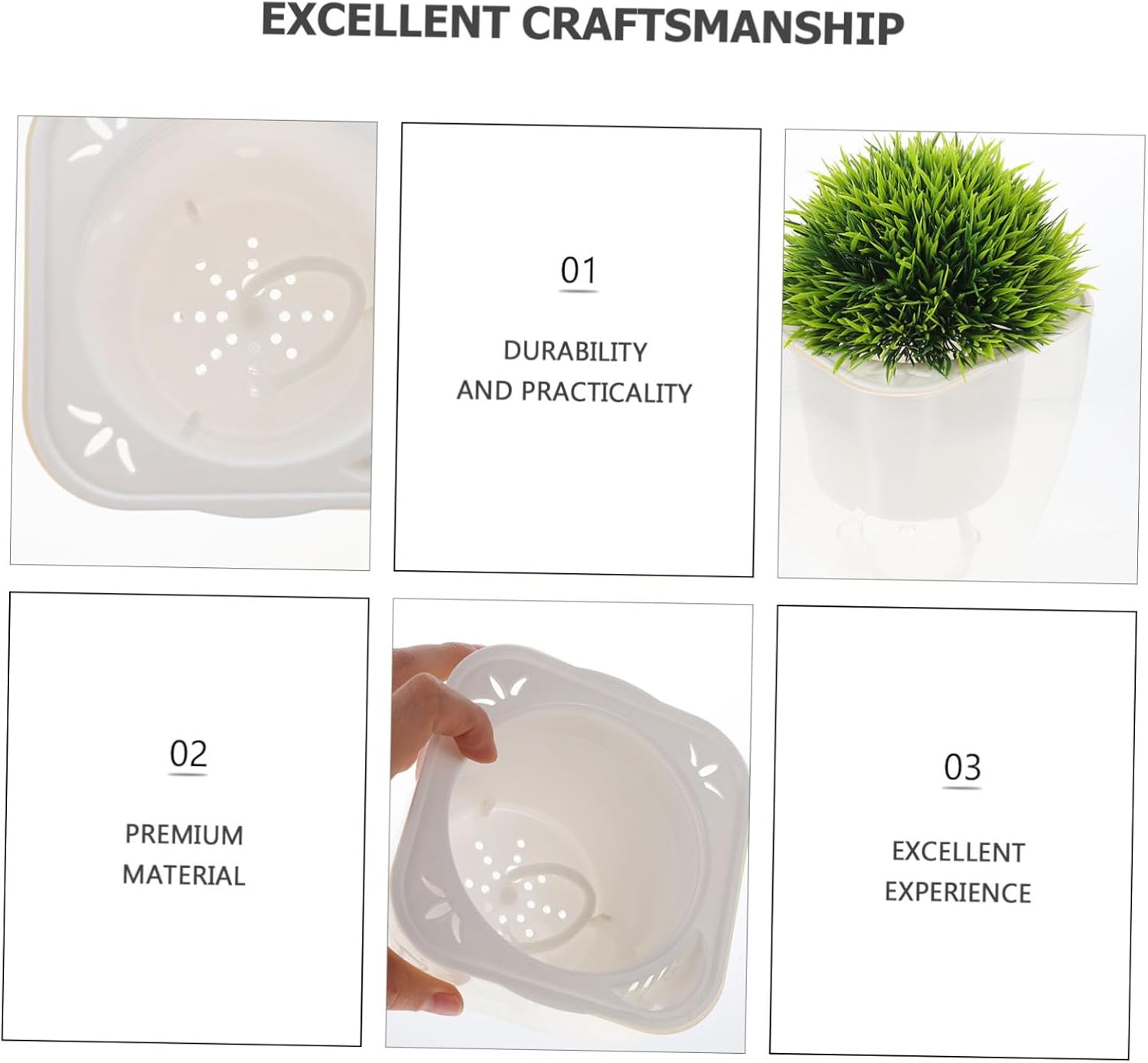 YARNOW 6 Pcs Automatic Watering Flower Pot Self Watering Planters Pots for Indoor Plants Auto Watering Planter African Violet Pot Orchid Pot Home