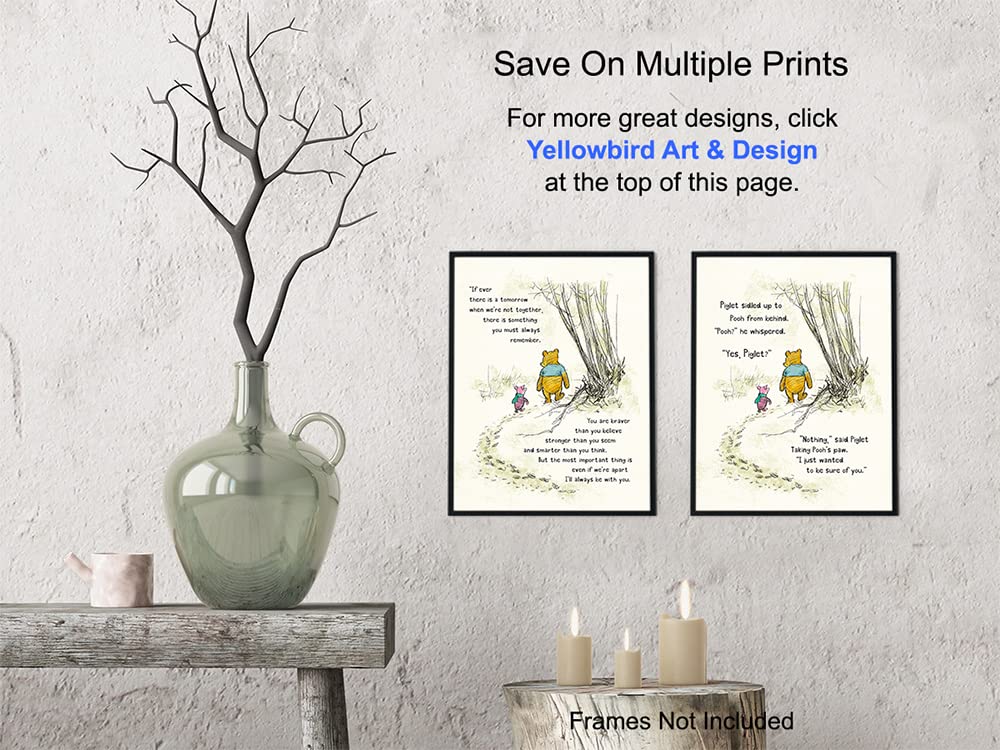 A. A. Milne Wall Art & Decor Poster Set 8×10 – Girls Bedroom Decor – Kids, Boys Room, Baby Nursery Decor – Wall Decor for Toddler – Always Remember