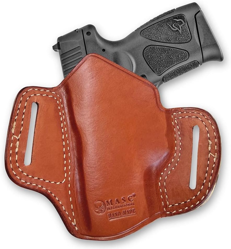 Premium The Ultimate – Funda de piel para panqueques OWB, parte superior abierta, se adapta a Taurus G3c 0.354 in Compact 3.20” BBL, dibujo a mano