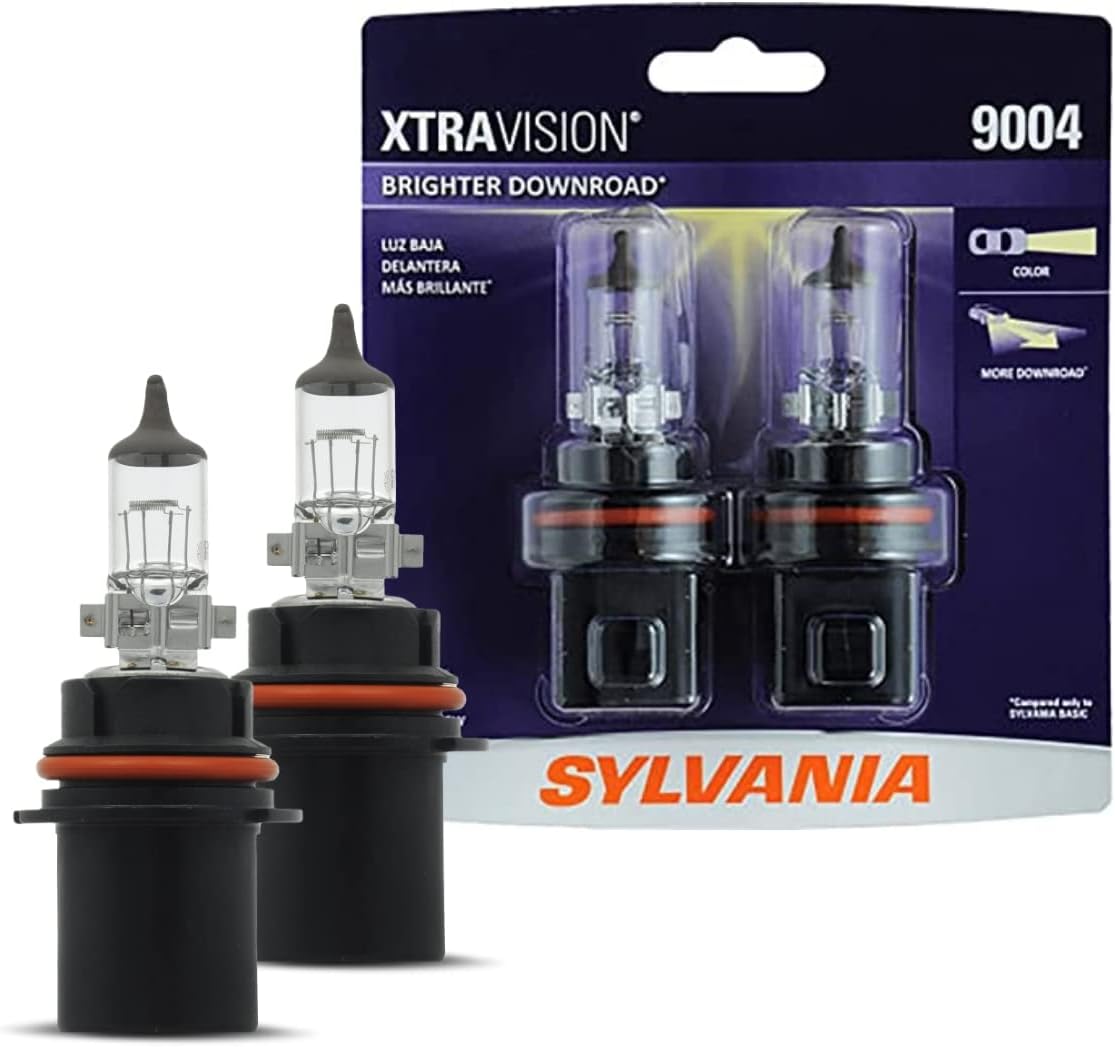 Bombilla de faros halógenos XtraVision SYLVANIA 9003 (también compatible con H4), (paquete de 2), 9004