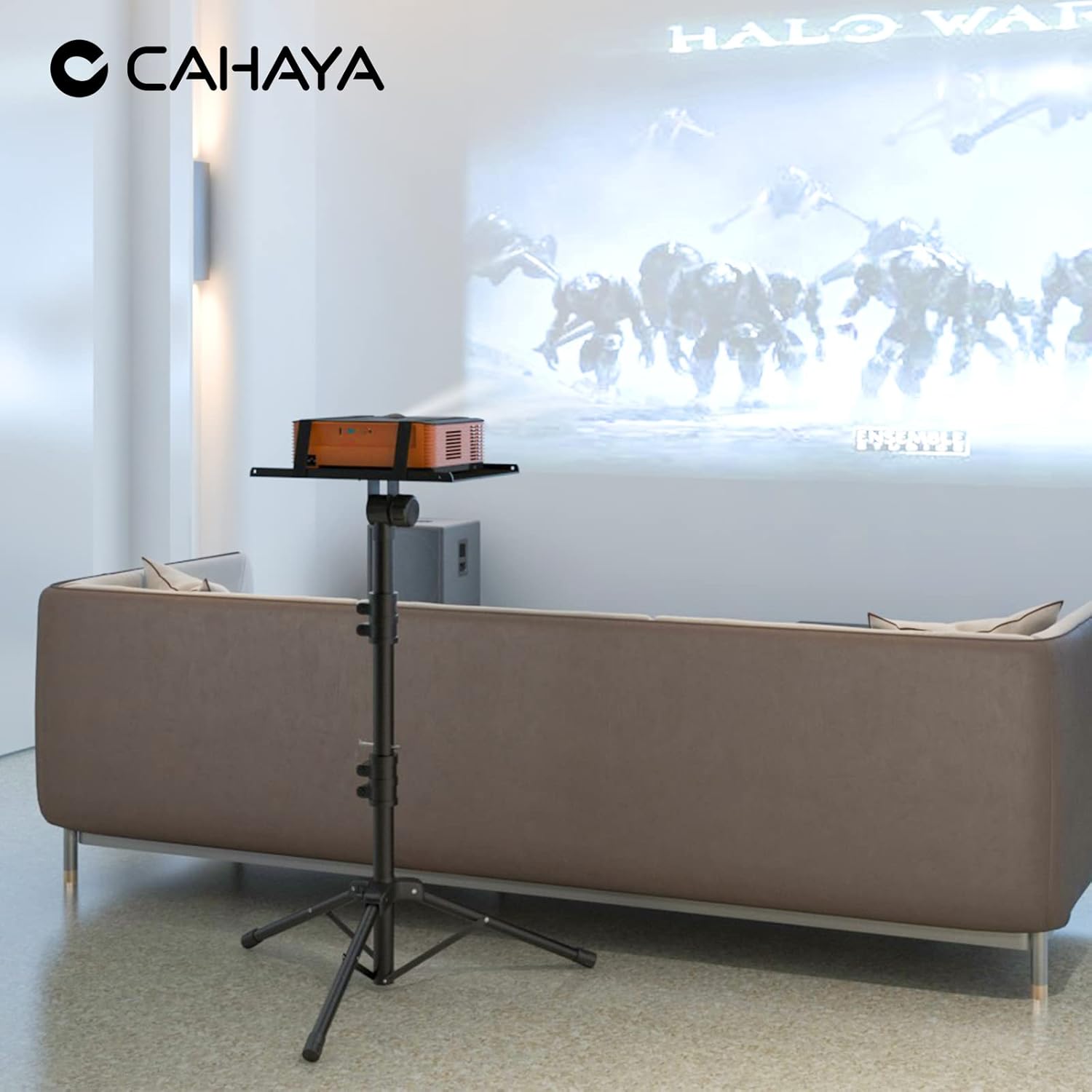 CAHAYA Soporte de trípode para proyector ajustable altura de 26 a 51.5 pulgadas, soporte para computadora portátil, soporte multifuncional portátil