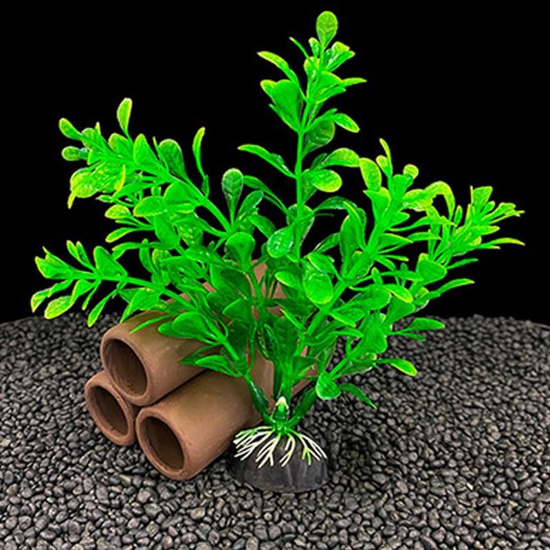 TANOMA Accesorios para pecera, decoración de plantas, plantas artificiales de acuario de plástico para peces, 10 unidades