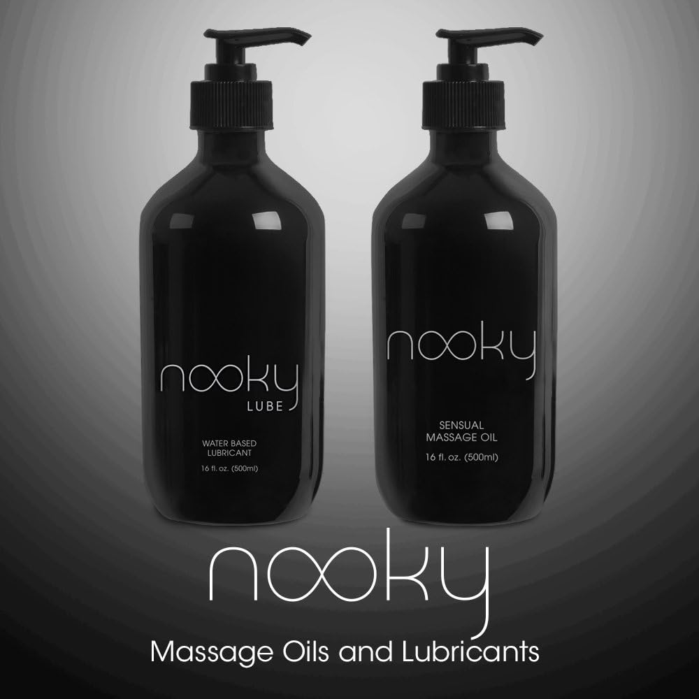 Nooky Aceite de masaje con ingredientes naturales de primera calidad. Aceites relajantes esenciales y dulces de almendras para masajear 16 onzas