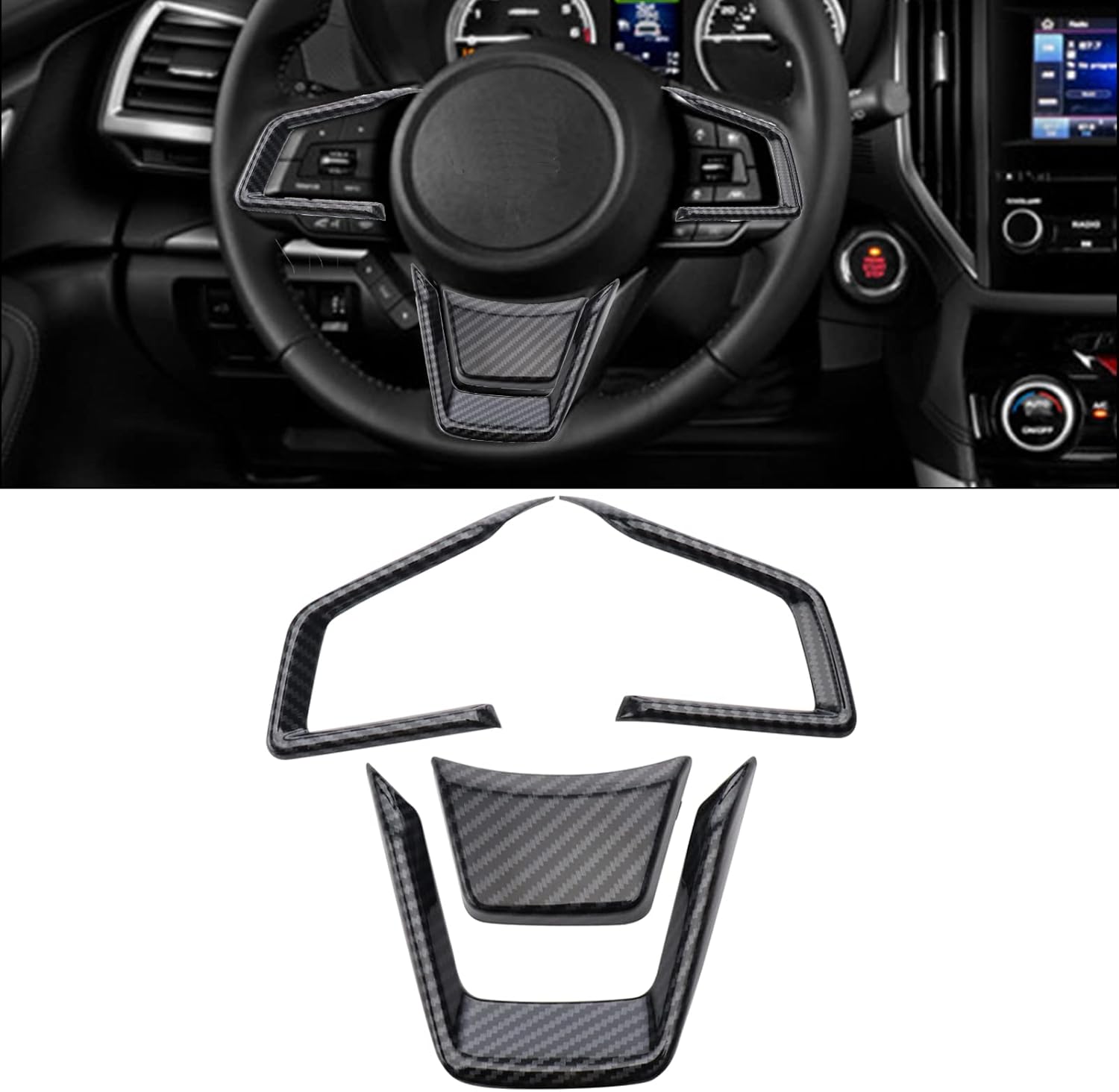 MOFANS 4 piezas de marco de volante para Subaru Forester Ascent SUV Legacy Crosstrek XV Outback Impreza 2017 2018 2019 2020 2021 2022 2023