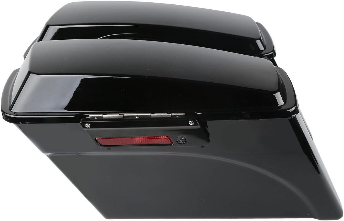 TCMT Alforjas rígidas negras con pestillos y forros para alfombra Harley CVO Road Glide Road King Street Glide Electra Glide Ultra Classic FLHR FLTR