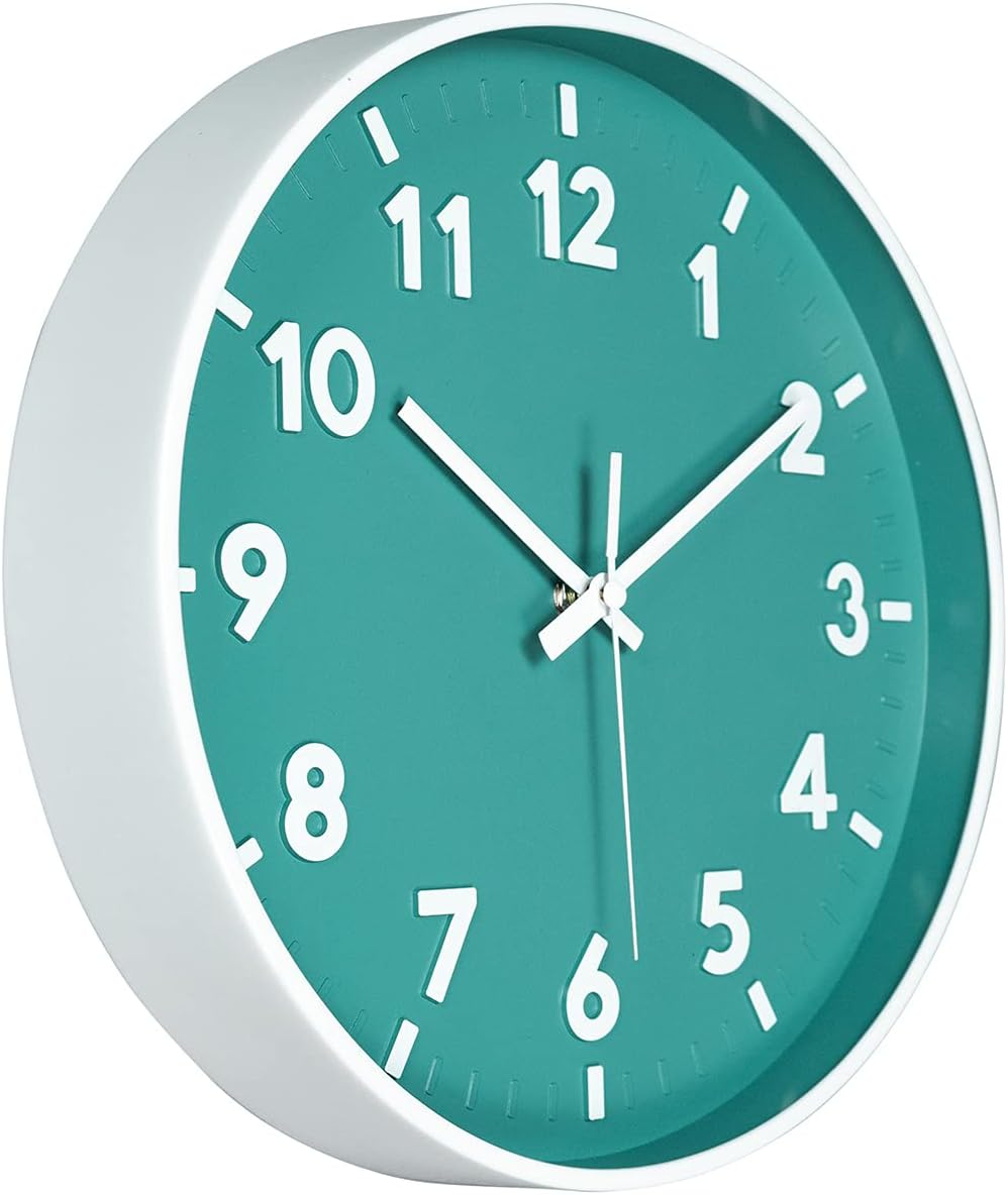 Reloj de pared moderno con número 3D de 12 pulgadas, esfera redonda brillante y colorida, reloj de pared silencioso de cuarzo que no hace tictac,
