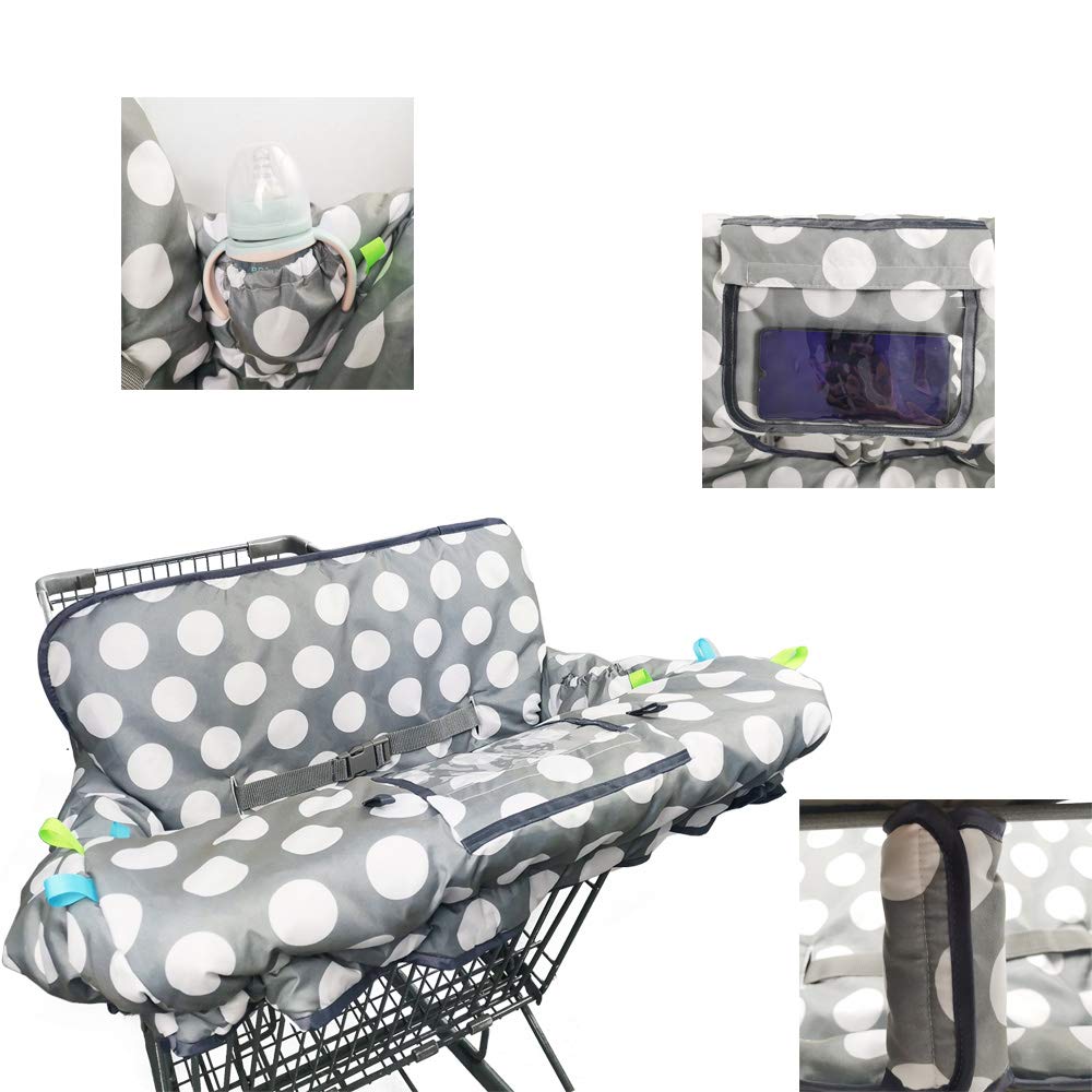 Funda para carrito de compras para bebé con almohada, posicionador de cojín de terciopelo suave, Soporte para teléfono celular de 6.5 pulgadas,