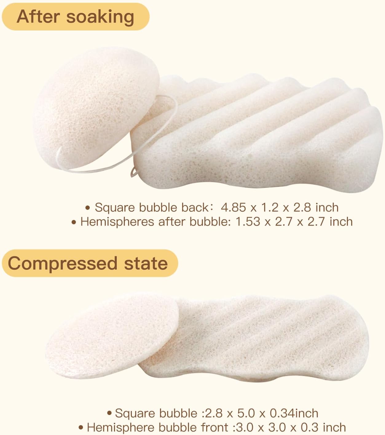 Spunspon Konjac – Juego de esponjas faciales orgánicas exfoliantes, exfoliantes faciales suaves diarios, cuidado de la piel, esponja limpiadora
