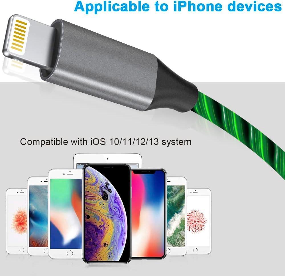 Oliomp Cable de carga para iPhone, cable Lightning USB de 6 pies con certificación MFi de Apple, cable de carga rápida USB de alta velocidad de