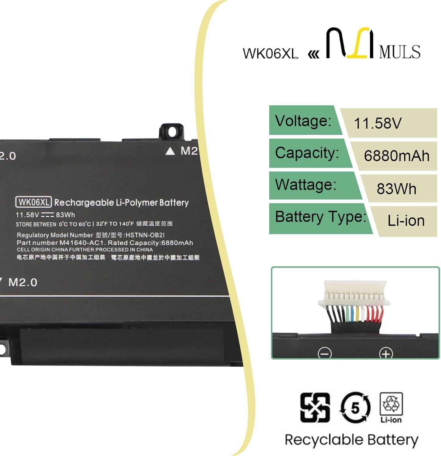 WK06XL 83Wh Batería para portátil HP Omen 16-b0000 16-b0005TX 16-C0000 7 16-b1000 plus 17-ck0000 8 Plus 17-ck0000 9 plus 17-ck2000 17T-CK Series