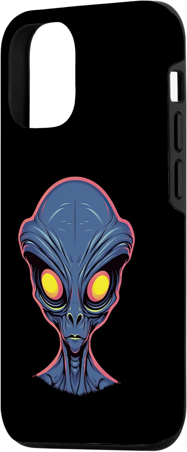 iPhone 1212 Pro Alien Face UFO Alien Head Funny Alien Sci-fi lovers Case