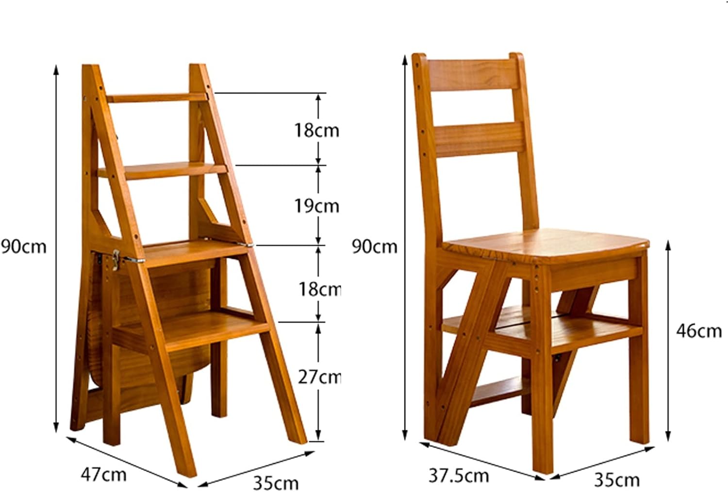 Taburetes plegables de 4 escalones, escaleras de madera, taburetes de pie, sillas de escaleras, taburete portátil para cocina, baño, oficina,
