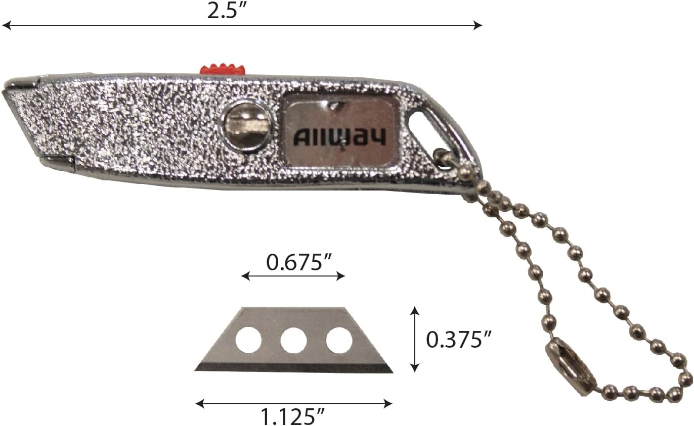ALLWAY MK4 – Micro cuchillo retráctil cromado fundido a presión, 2-12″