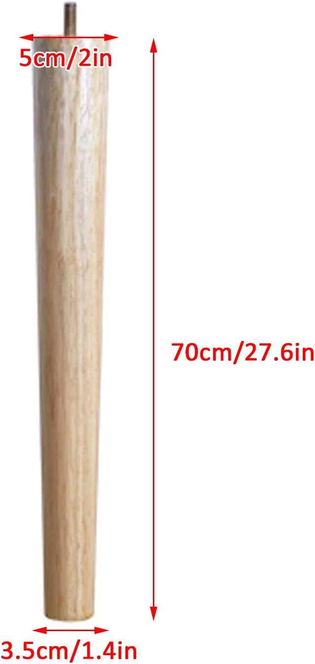 Patas cónicas de madera maciza, patas de mesa de centro con rosca M8, patas de mesa de café, patas de sofá de bricolaje, patas de soporte de
