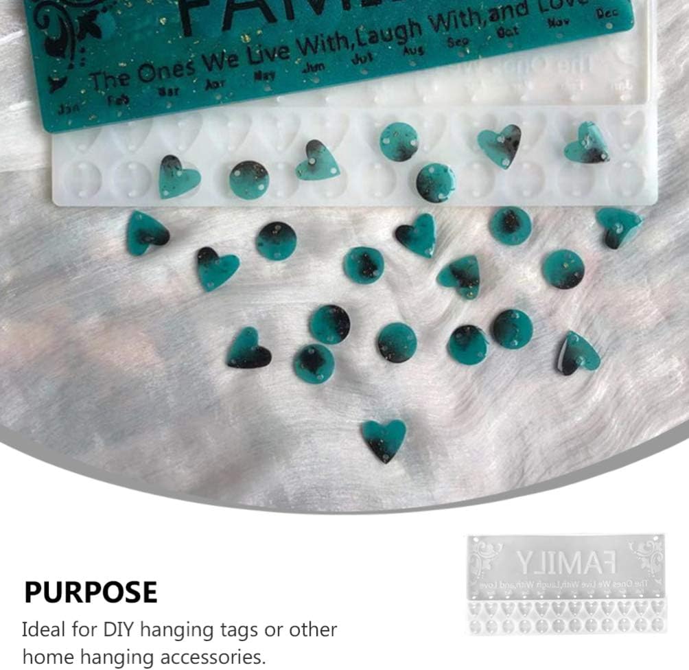 Moldes de resina familiar DIY para recordatorios de cumpleaños familiares, molde para colgar en forma de corazón redondo, molde de resina epoxi de