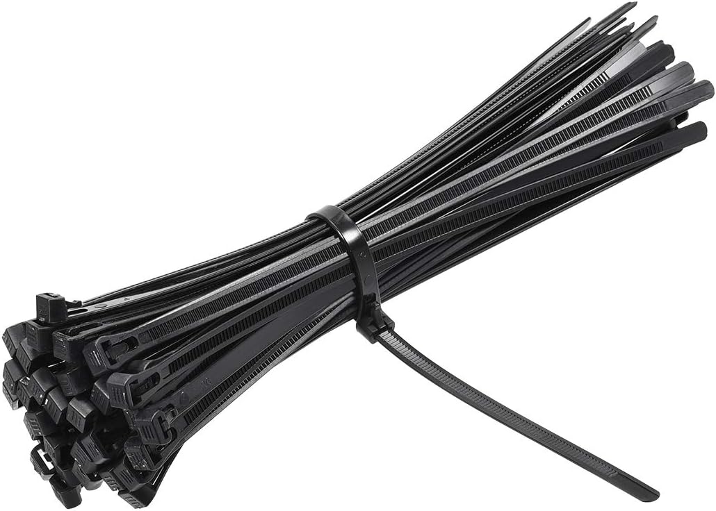 uxcell Bridas reutilizables para cables de nailon de 12 pulgadas, correa de nudo, color negro, 30 unidades