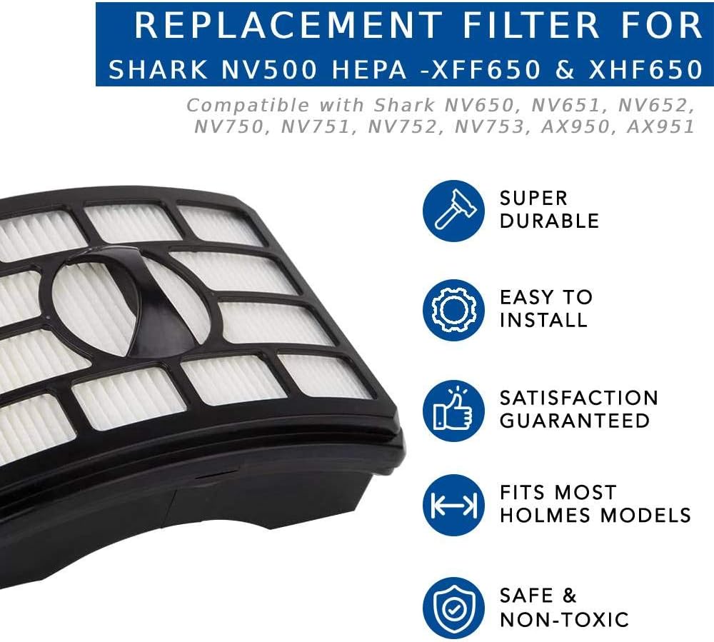 Filtro HEPA de repuesto y juego de 3 filtros de espuma para Shark Rotator Pro Lift-Away NV500  Limpieza al vacío y cuidado del suelo para la oficina