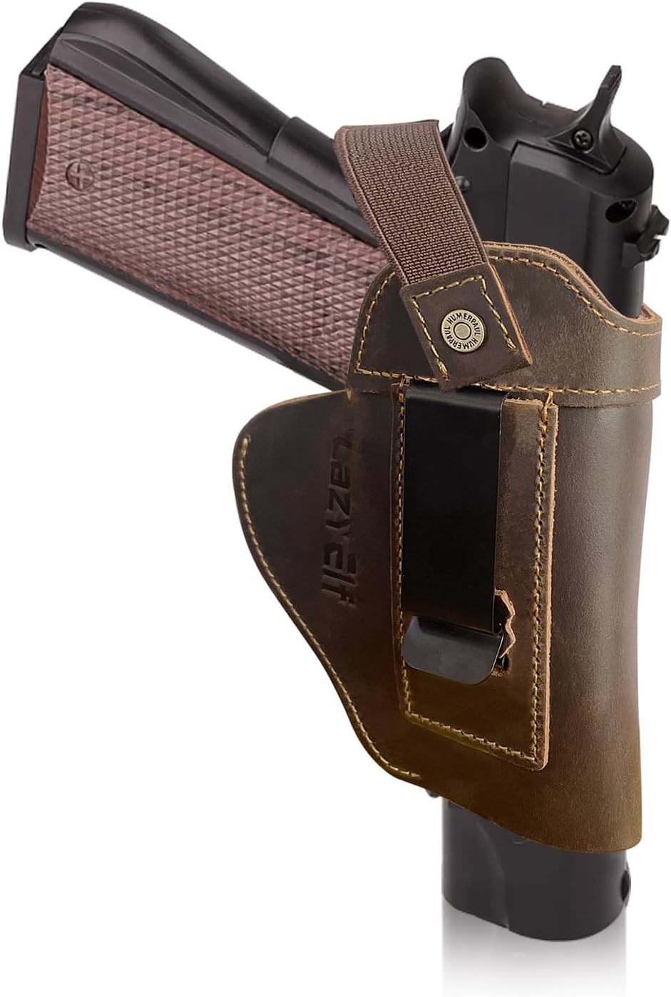 lazyElf Funda de pistola de cuero genuino para pistolas, pistolas, diestros, zurdos, transporte oculto para Glock 194343X, Taurus G2CG3CG3 tamaño