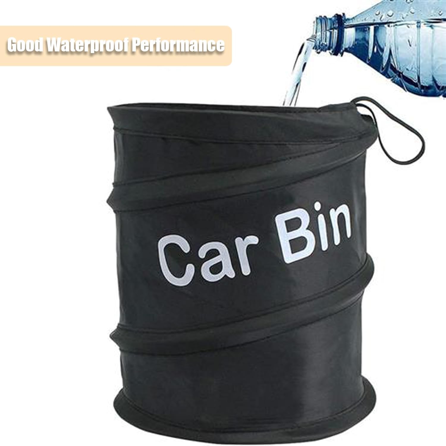 Bote de basura para automóvil, bolsa plegable con cesta de basura