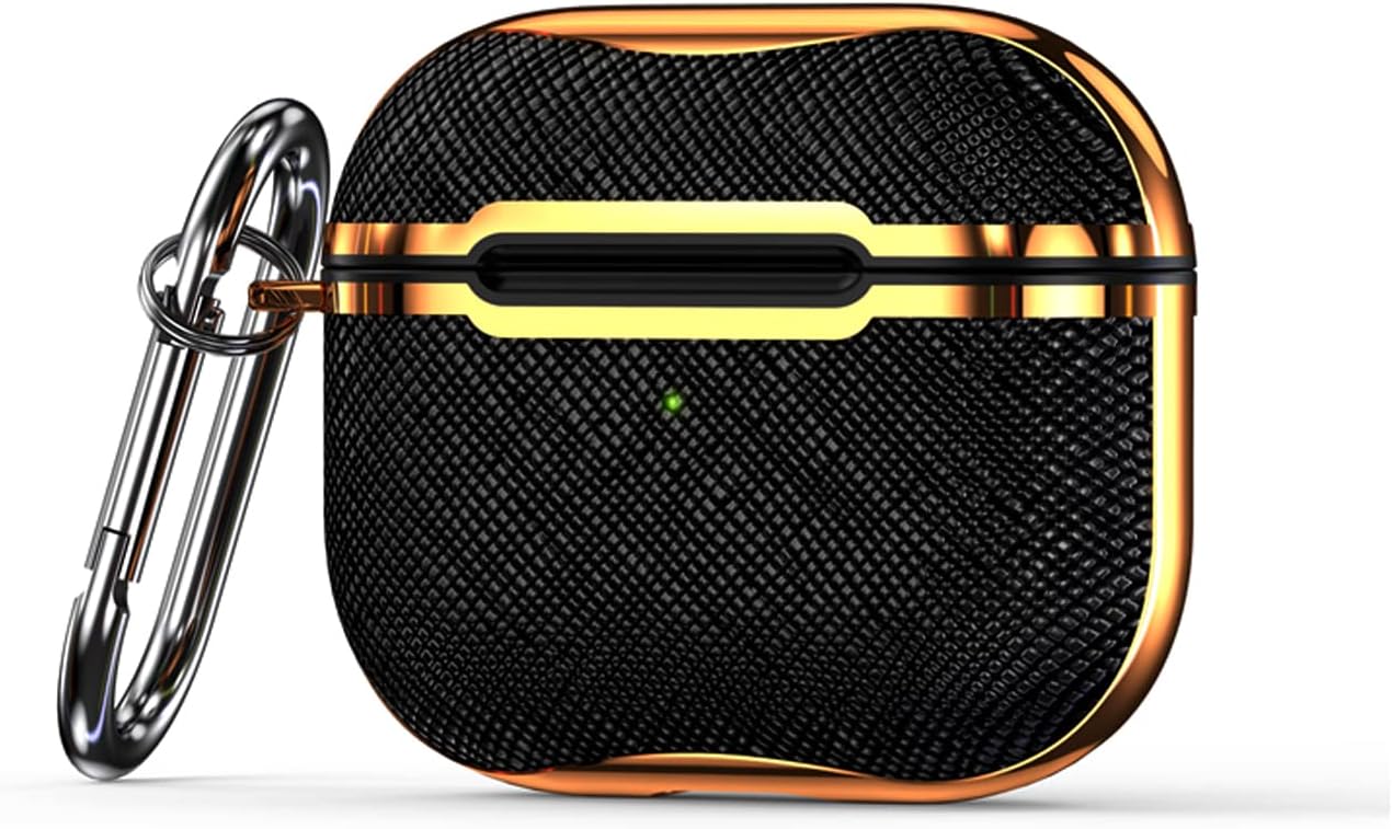 KIQ Funda de lona para AirPods de 3 generación, funda protectora texturizada con llavero para mujeres, hombres y niños, funda para Apple AirPods de