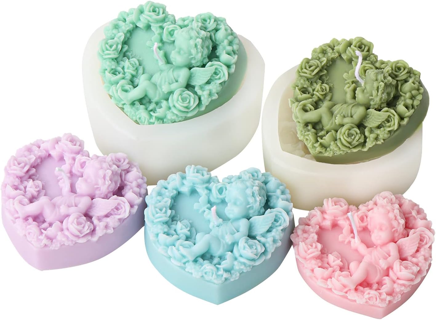 Molde de vela de corazón de amor, molde de silicona para velas de bebé, molde de jabón hecho a mano, moldes de caramelo de fondant, herramienta de