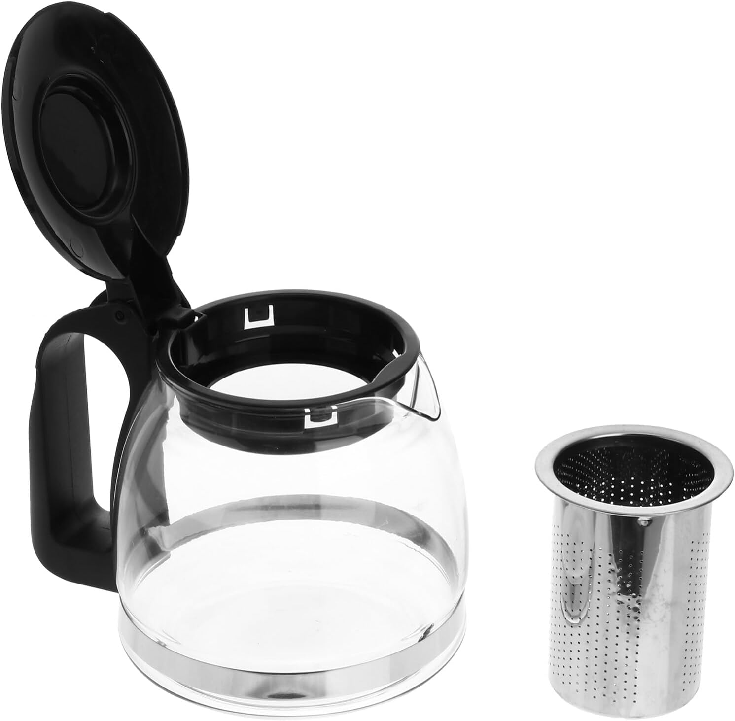 SOLUSTRE Tetera de vidrio de 23.7 fl oz con infusor extraíble de acero inoxidable y asa, tetera con tapa para té de hojas sueltas