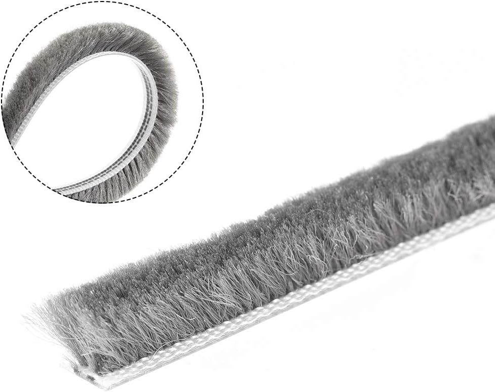 uxcell Cepillo para la intemperie, 15M49.2 pies, ranura para tarjetas, cepillo de barrido de puerta para ventana de puerta, 0.236×0.315inWxH