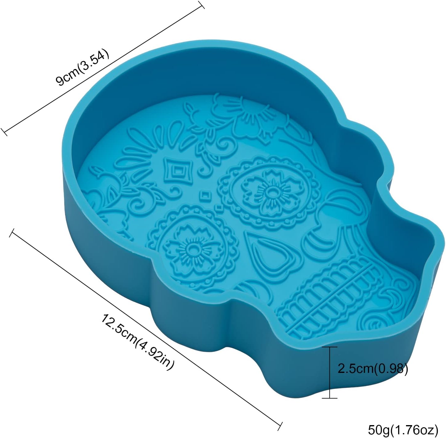 Molde de resina de silicona con cabeza de calavera de azúcar, molde de fundición para hornear, cuentas de aroma, jabón, caramelo, bricolaje,