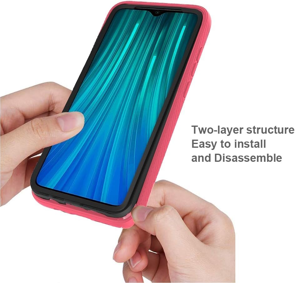 Asuwish Funda de teléfono para Xiaomi Redmi Note 8 Pro con protector de pantalla de vidrio templado y soporte delgado híbrido resistente resistente