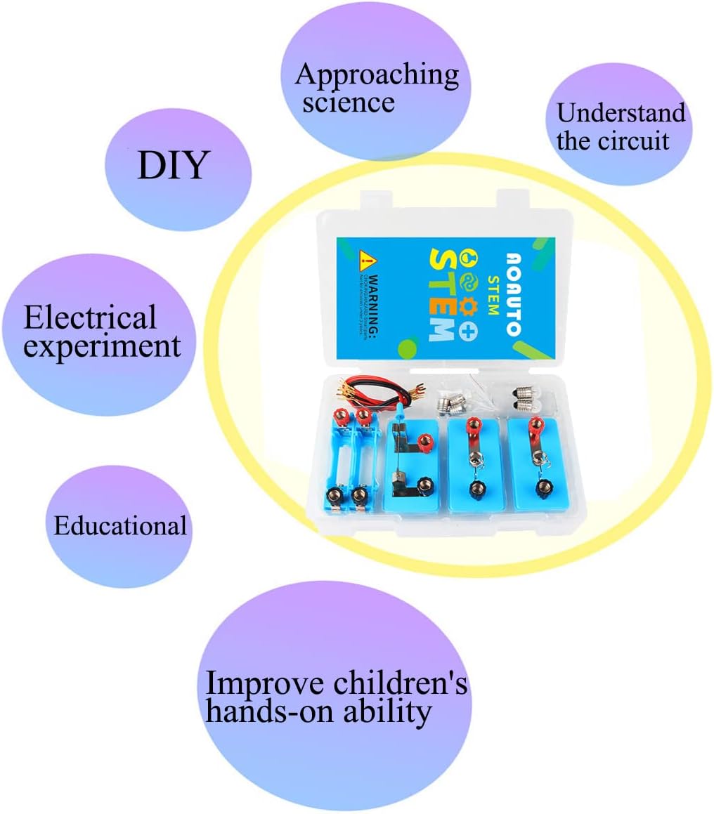 Kit de aprendizaje de circuito de electricidad para niños, herramienta de aprendizaje de experimentos de laboratorio eléctrico de ciencia de física