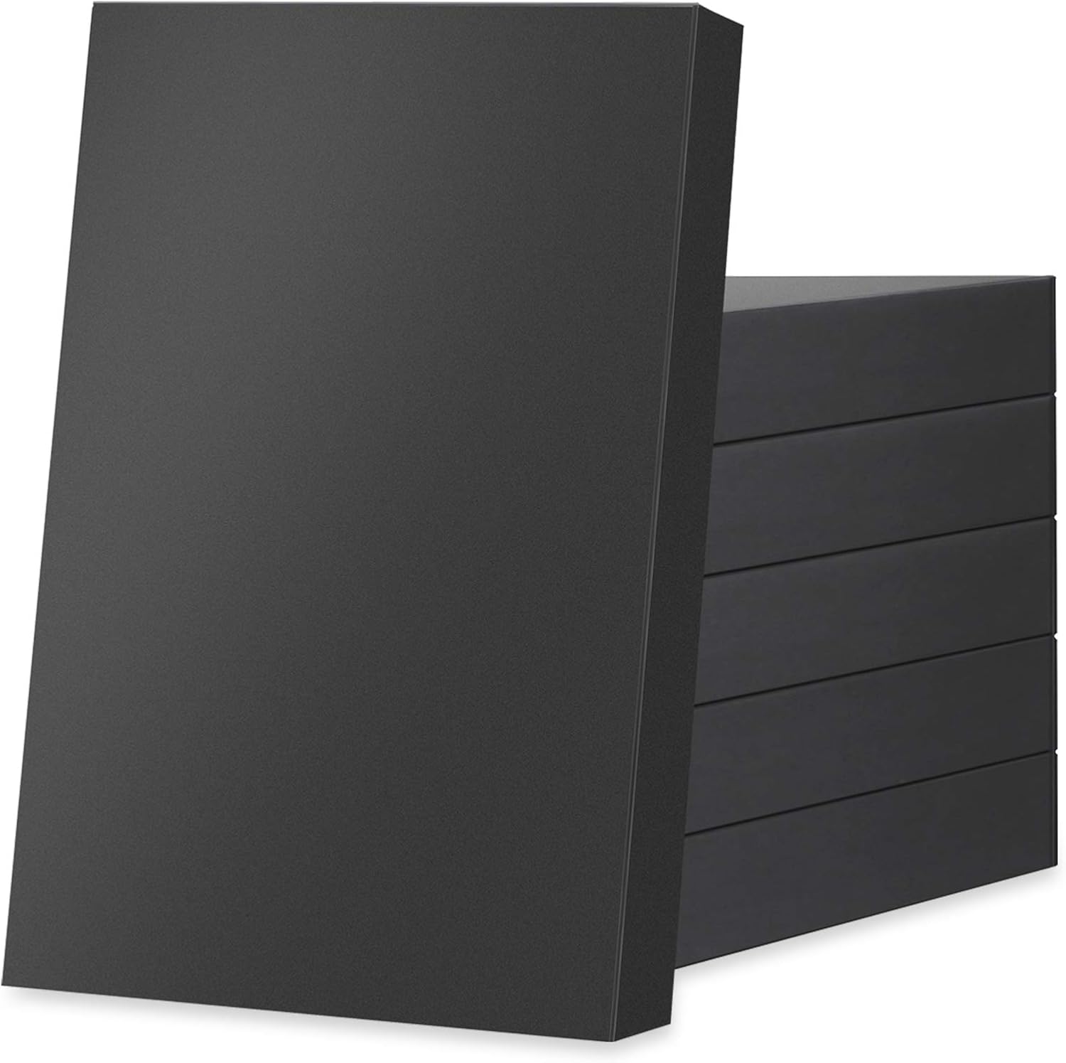 JINMING 6 cajas de regalo extragrandes con tapas de 17 x 11 x 2.5 pulgadas, cajas de regalo de tela negra, cajas de regalo de ropa (negro mate)