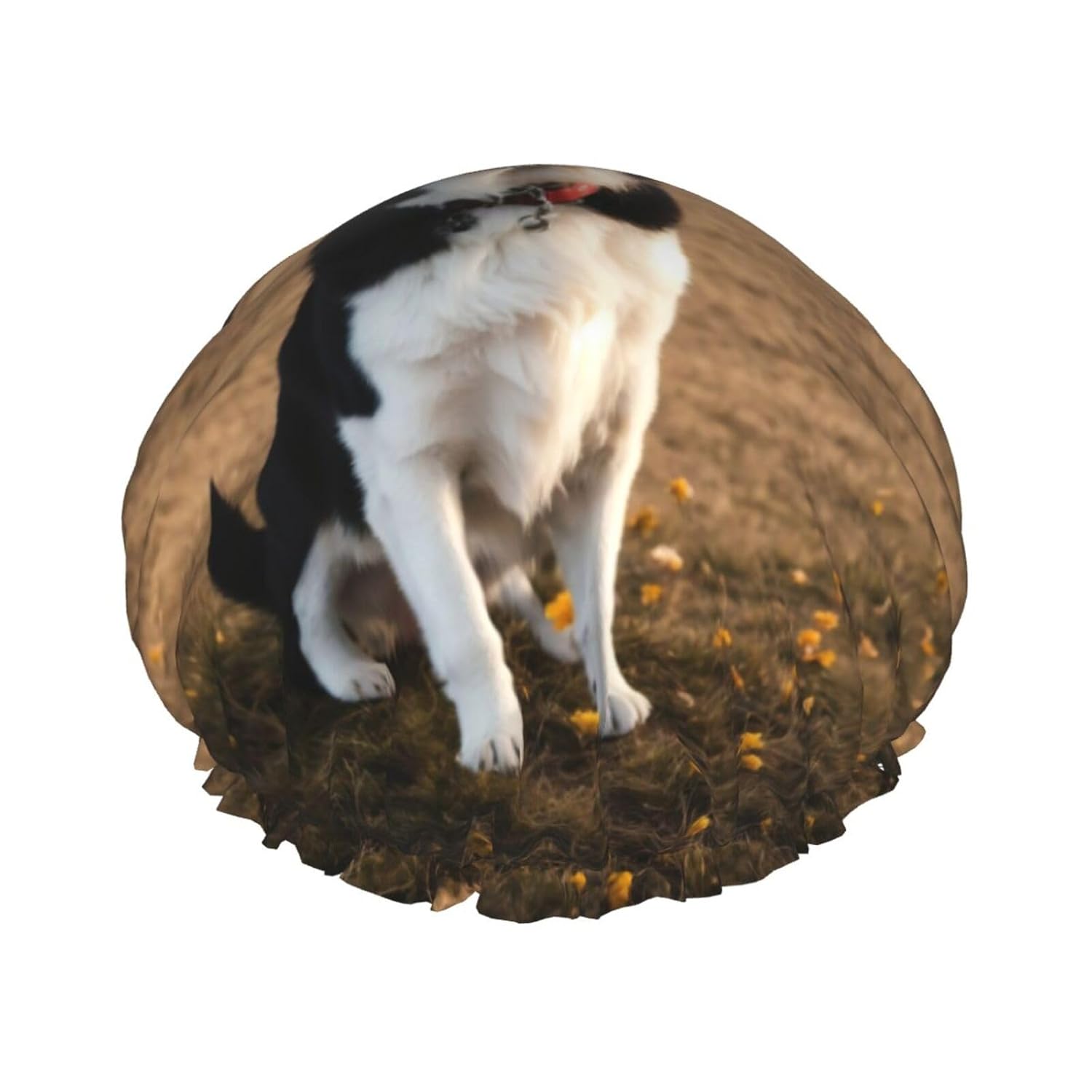 Gorro de ducha de perro para mujer, elástico y reutilizable, doble capa impermeable