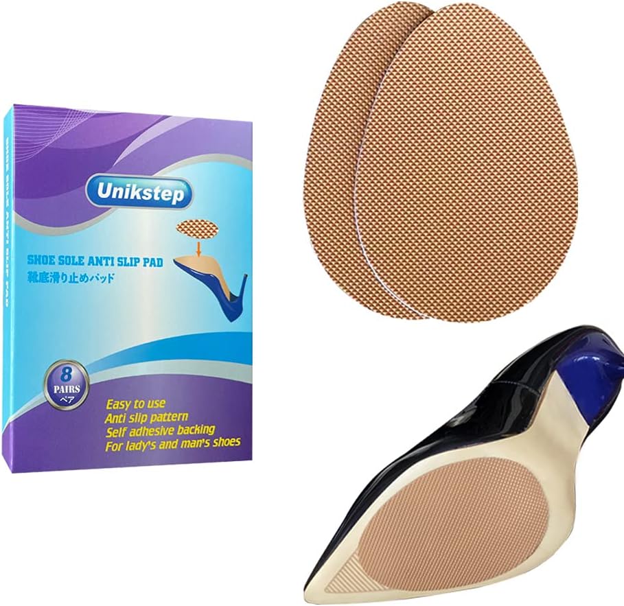 Unikstep 8 pares (16 piezas) suela de zapato antideslizante agarre, Caqui
